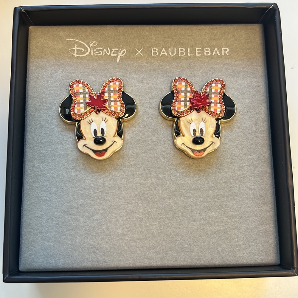 NWT BaubleBar x Disney Minnie Mouse Fall earrings